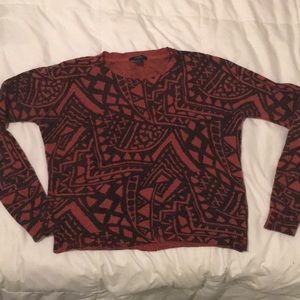 Stylish Abstract Print Sweater
